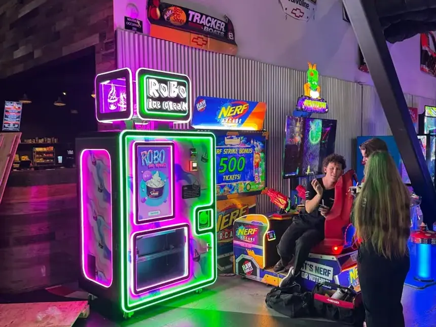 Robo Ice Cream machines at an arcade and karting venue