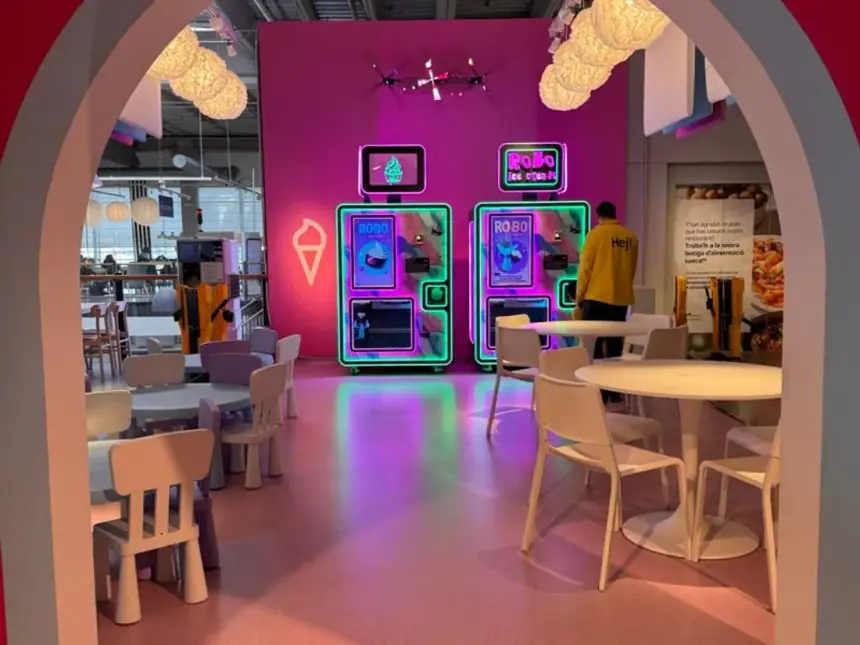 Two Robo Ice Cream machines installed at an IKEA store